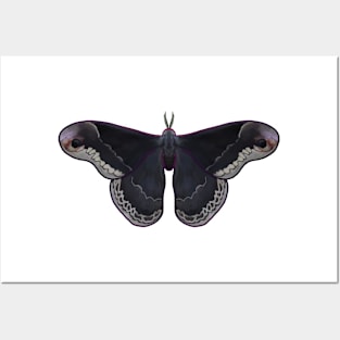 Goth Moth Promethea Moth Repeating Pattern Posters and Art